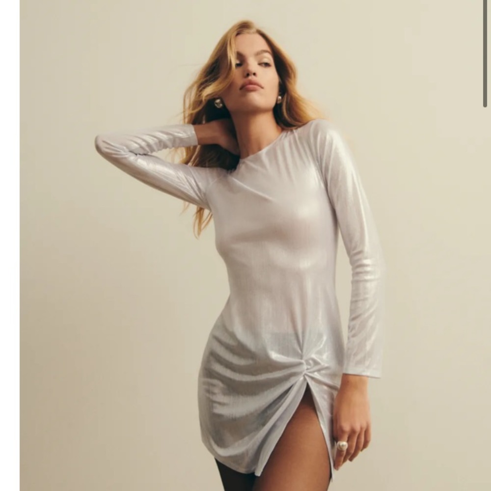 Reformation Roxbury Dress Silver